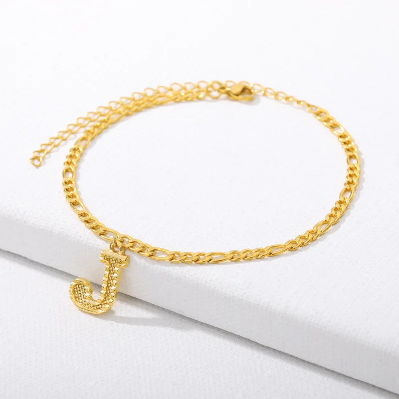 Goldene kubanische Gliederkette Fußkettchen
