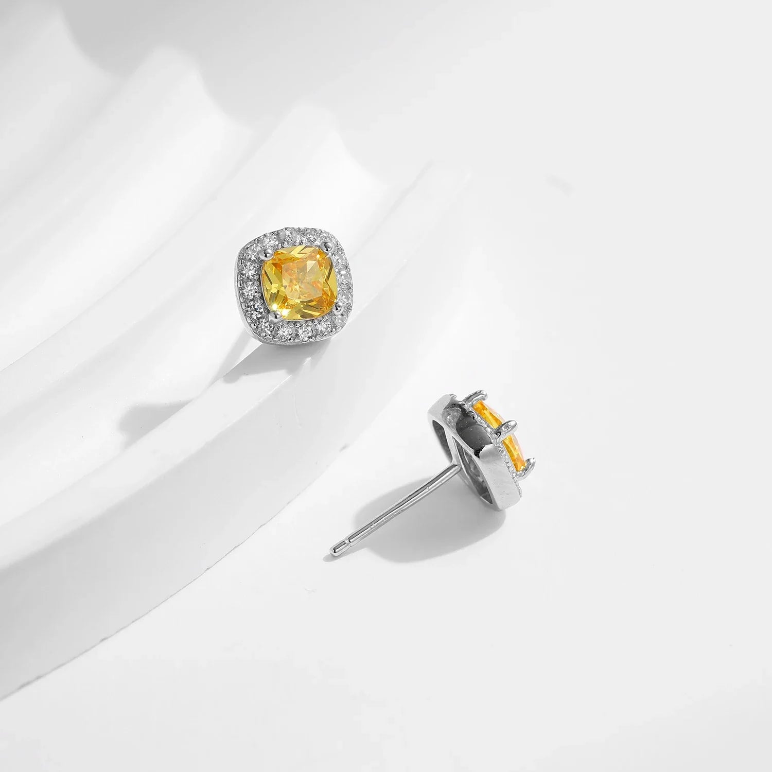 Yellow Sparkle Cubic Zirconia Earrings