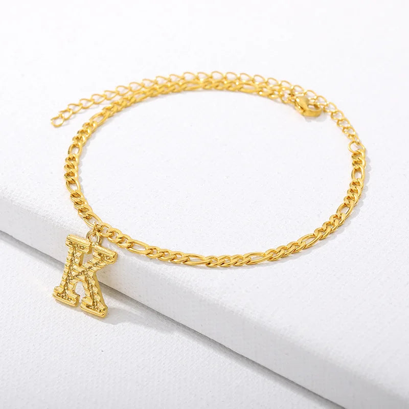 Goldene kubanische Gliederkette Fußkettchen