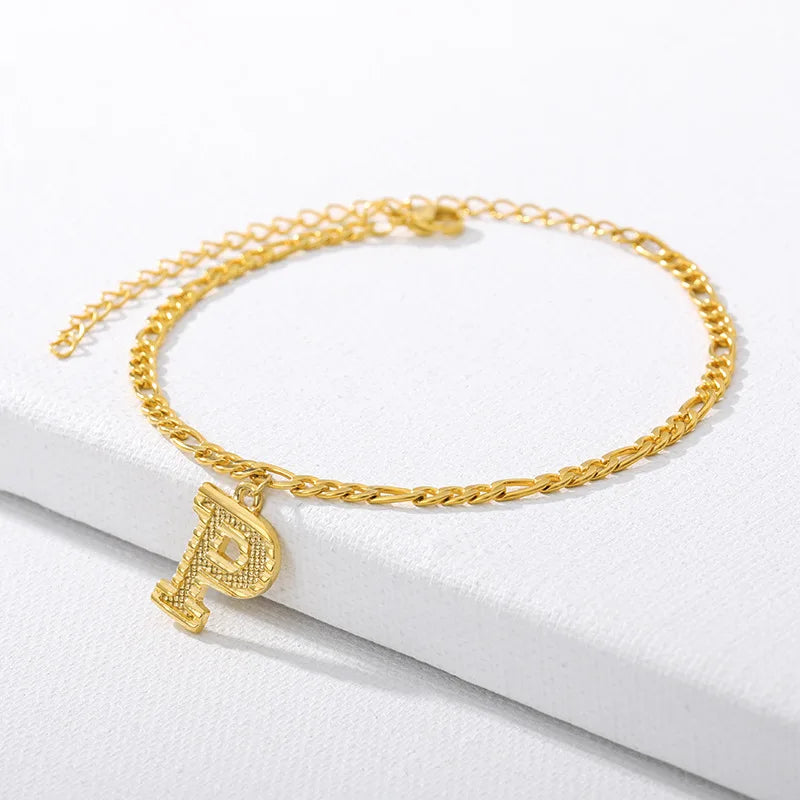 Goldene kubanische Gliederkette Fußkettchen