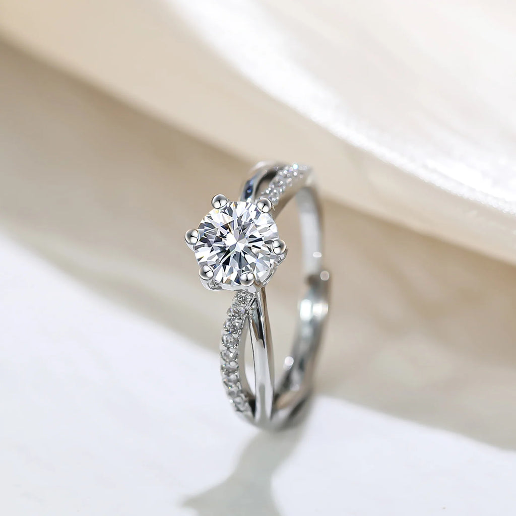 Crisscross Engagement Promise Ring