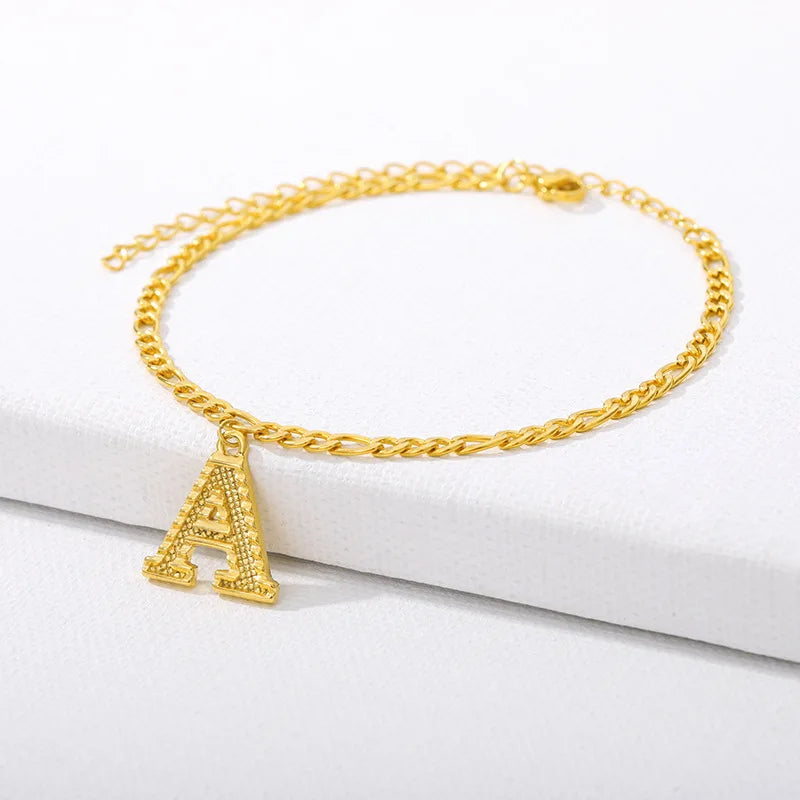 Goldene kubanische Gliederkette Fußkettchen
