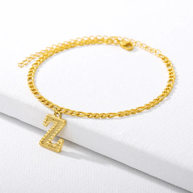 Goldene kubanische Gliederkette Fußkettchen