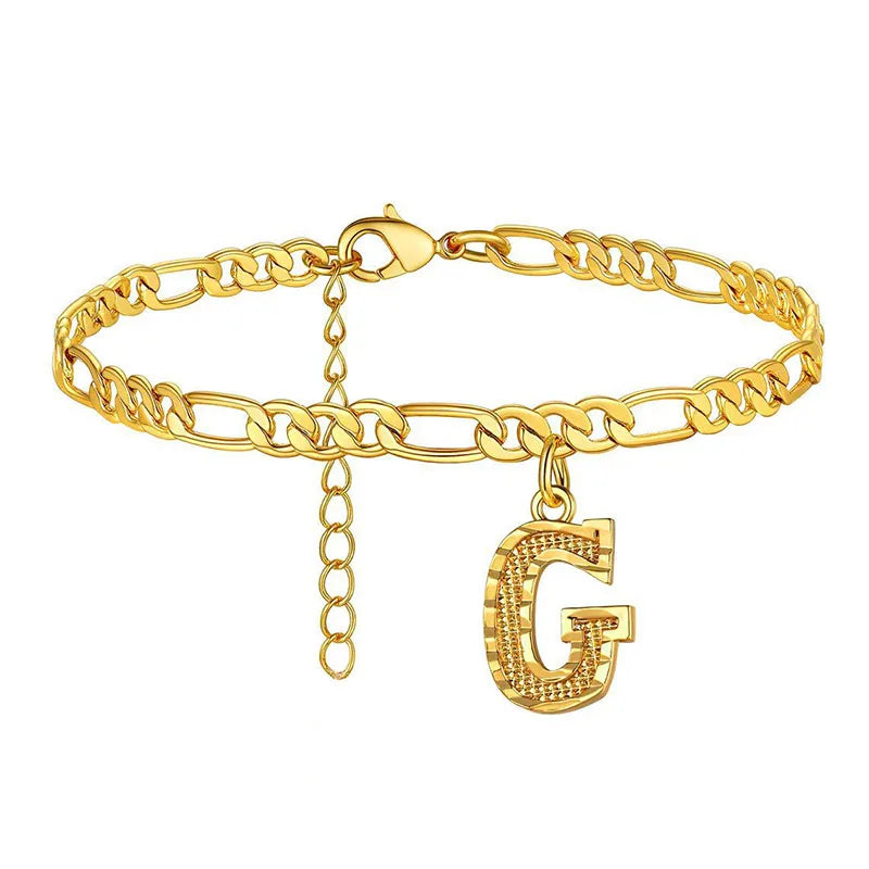 Goldene kubanische Gliederkette Fußkettchen