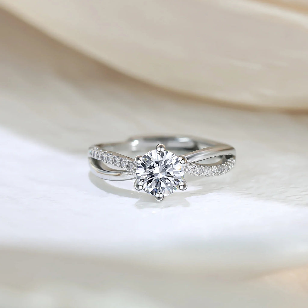 Crisscross Engagement Promise Ring