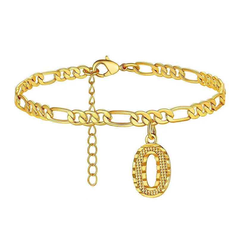 Goldene kubanische Gliederkette Fußkettchen