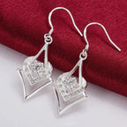 Boucles d'oreilles en topaze blanche et argent sterling