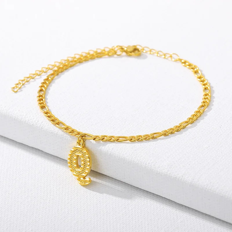 Goldene kubanische Gliederkette Fußkettchen