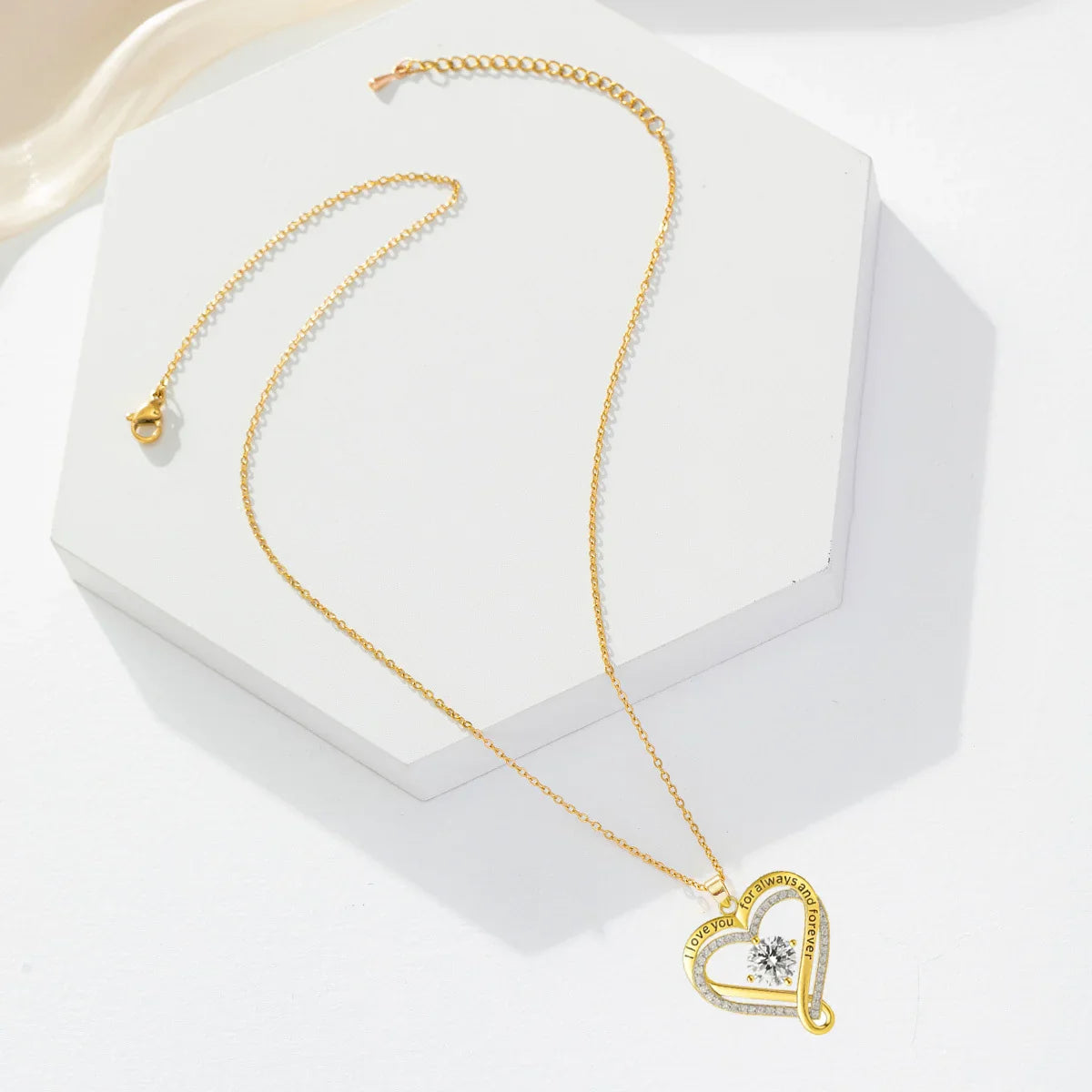 To My Wife From Husband Heart X Heart Necklace