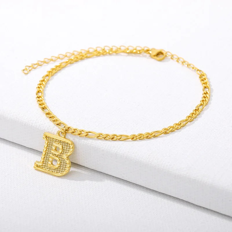 Goldene kubanische Gliederkette Fußkettchen