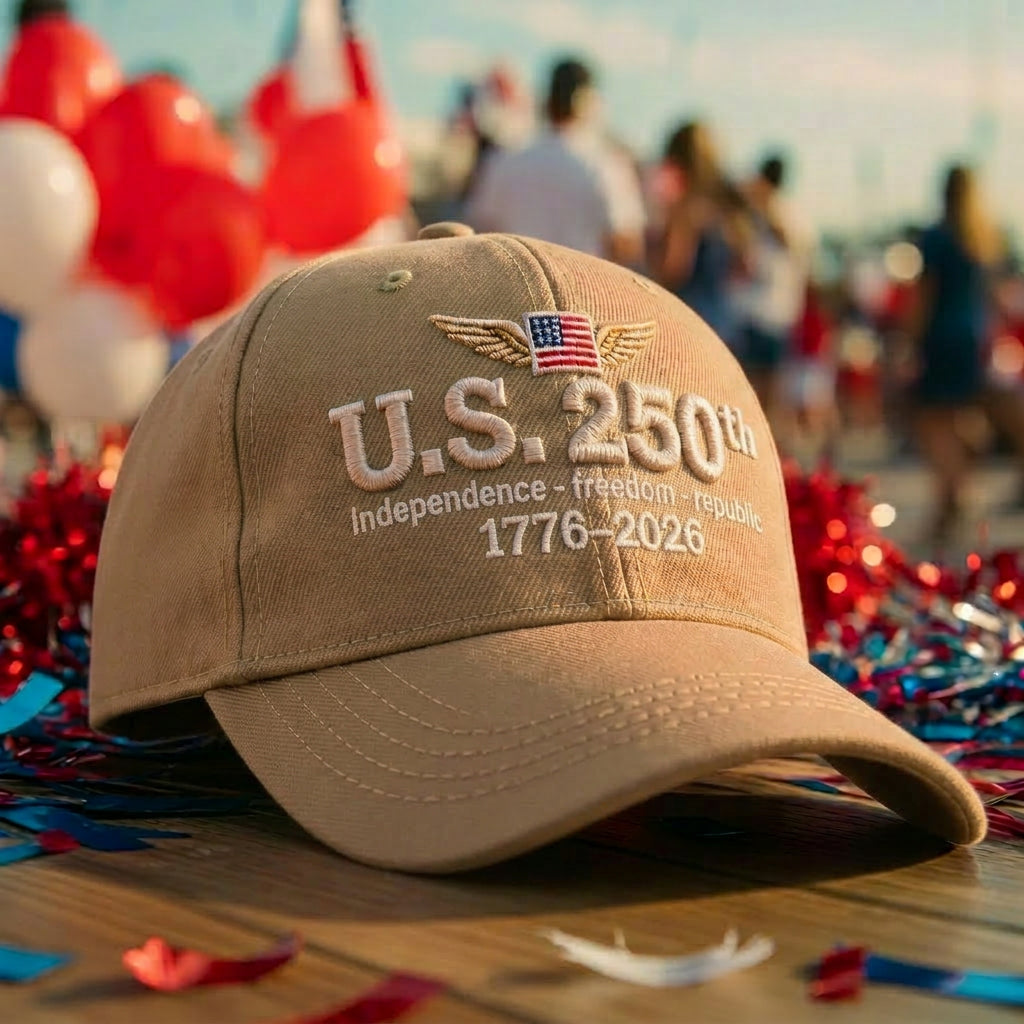 Casquette brodée "250e anniversaire de l'indépendance des États-Unis"
