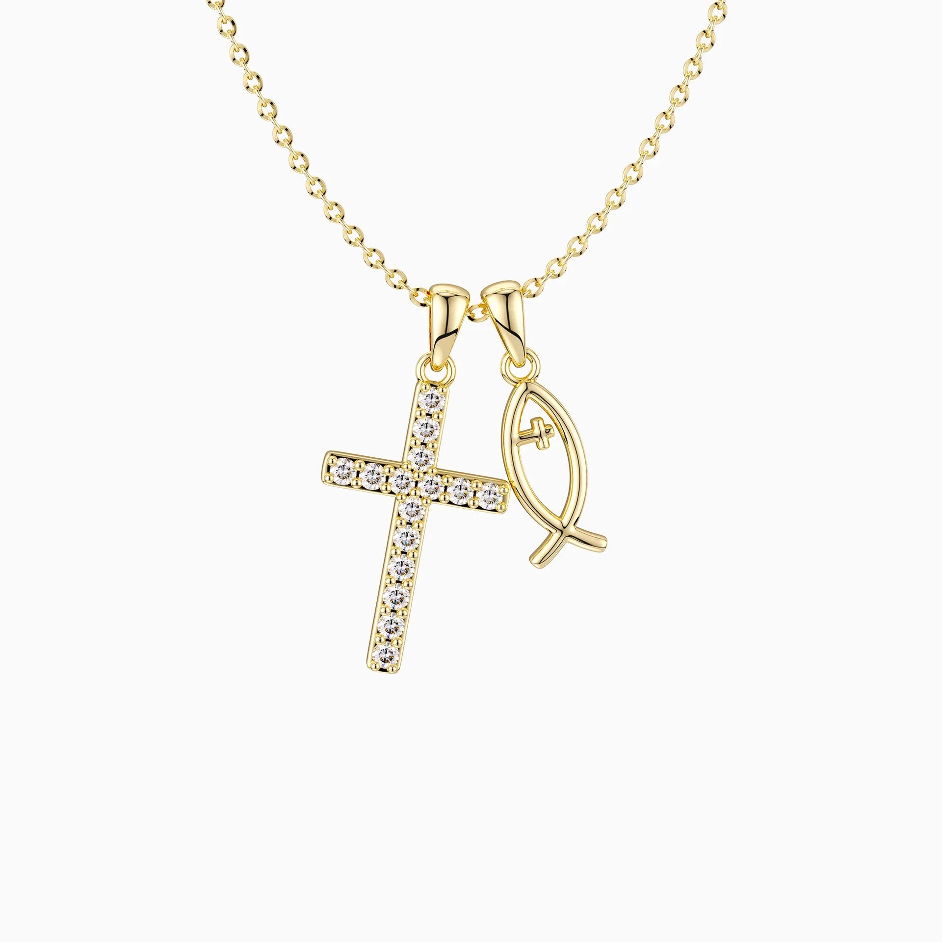 Collier Croix et Poisson Bénis