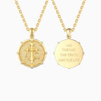 Alpha Omega Medallion Cross Necklace