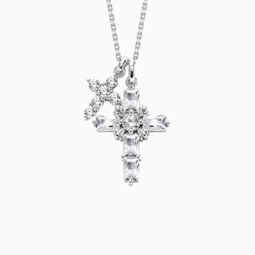 Collier pendentif à double croix byzantines