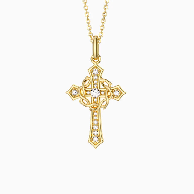 Collier croix et couronne d'épines