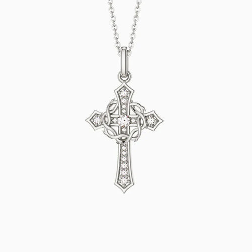 Collier croix et couronne d'épines