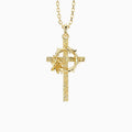 Crown of Thorns Lily Cross Pendant Necklace