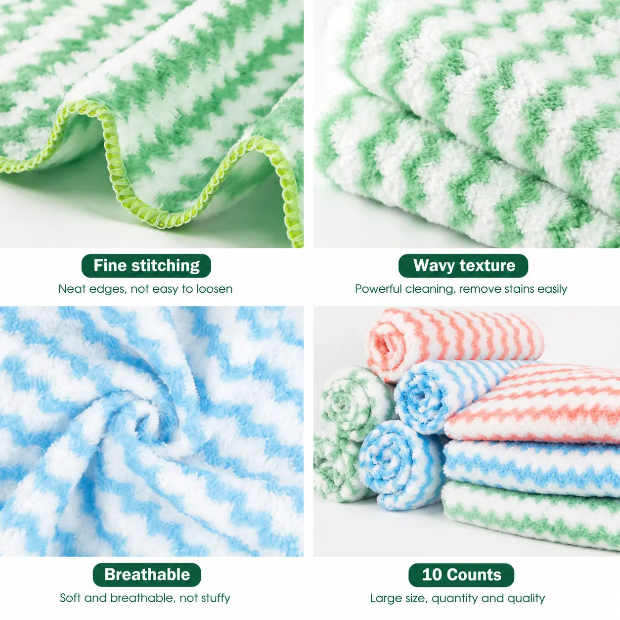 Super Soft Absorbent Microfiber Cleaning Cloths