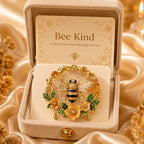 Vintage 3D Bienen- und Blumenbrosche