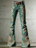 Damen Freizeithose mit Retro-Print