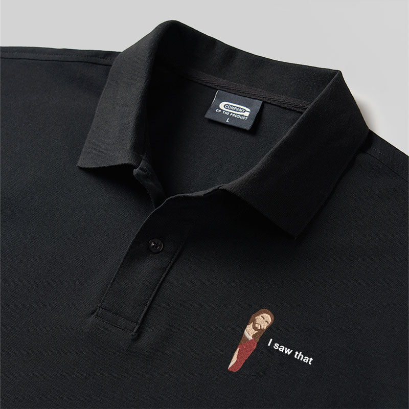 I Saw That Geek Besticktes Poloshirt