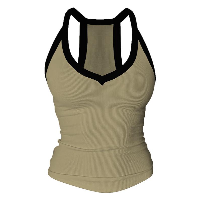 Débardeur dos nageur à col en V avec soutien-gorge intégré