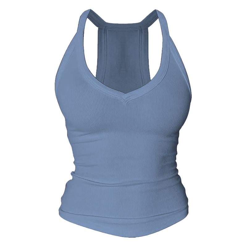 Débardeur dos nageur à col en V avec soutien-gorge intégré