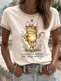 Women'S Printed Casual T-Shirt With The Tagline "I Could Have Been More Sarcastic, But Jesus Said No"