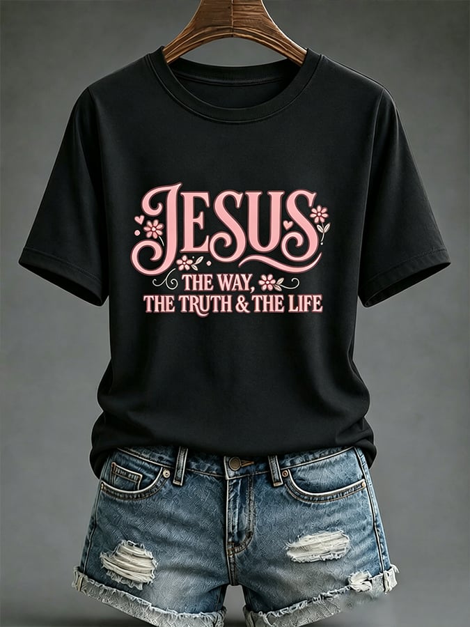 Women's  Faith Cross  Jesus The Way, The Truth & The Life Print Top