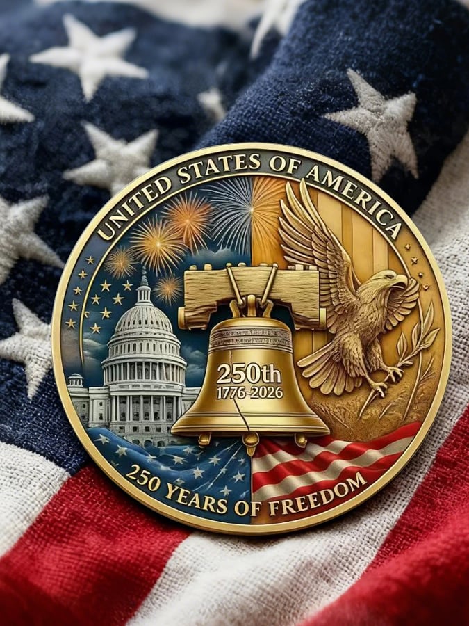 Gott segne Amerika 250. Jubiläum der Vereinigten Staaten Große Gedenkmünze