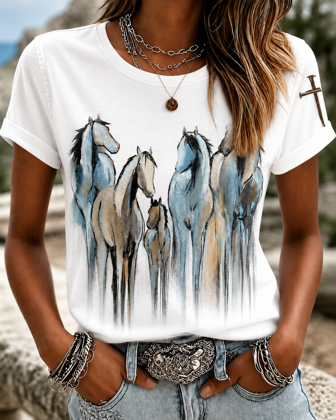 Women'S Clothing Belief Western Art Printed Casual T-Shirt