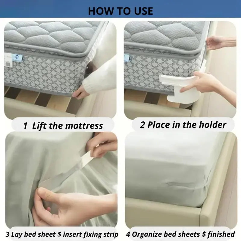 4-Piece Bed Sheet Holder Strips for Mattresses
