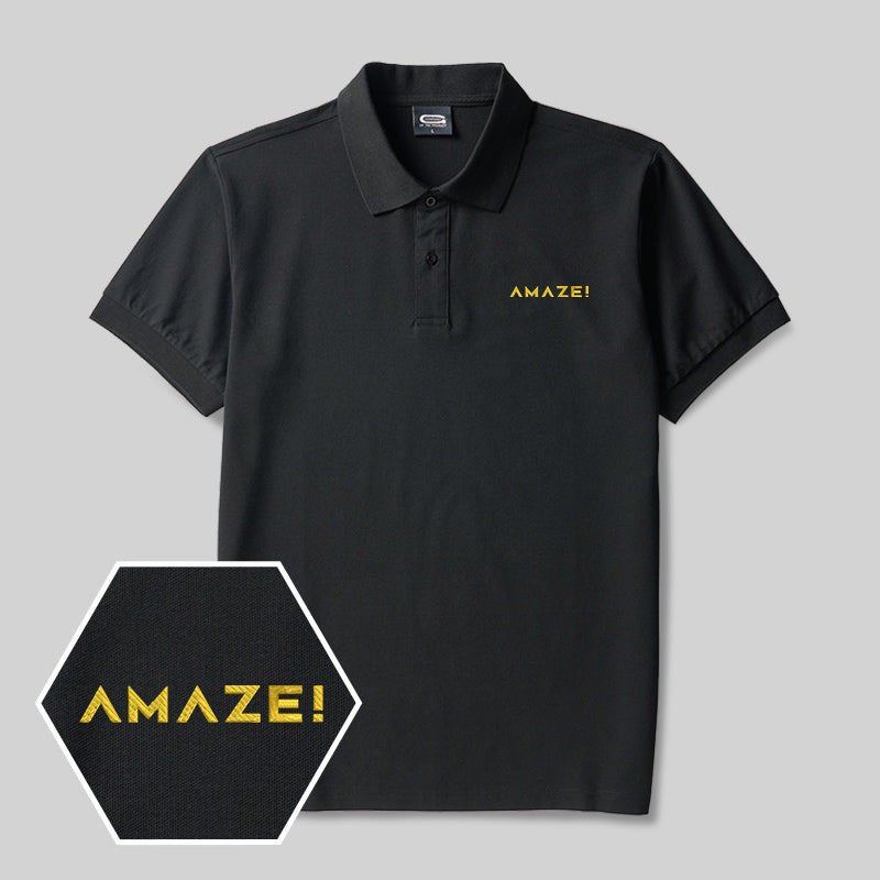 AMAZE! Geek Embroidered Polo Shirt