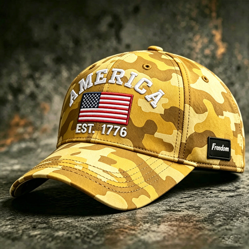 Casquette de Baseball Décontractée avec Imprimé Camouflage Rétro