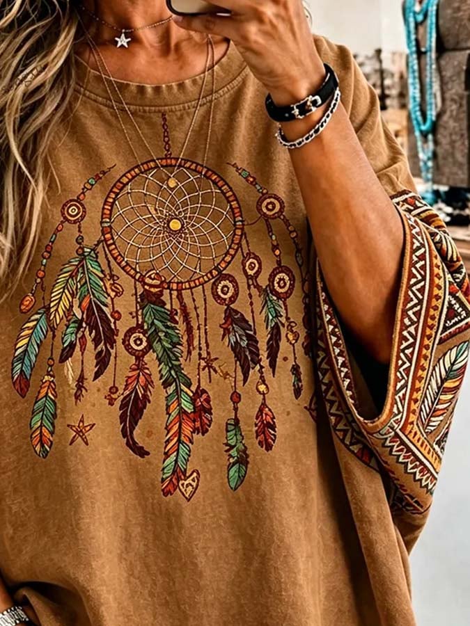Damen-Freizeit-Top mit Retro-Print
