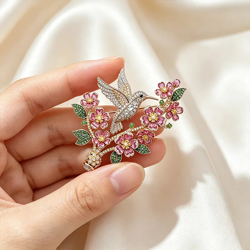 Hummingbird Blossom Brooch