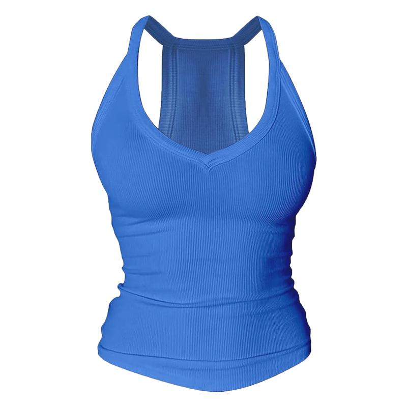 Débardeur dos nageur à col en V avec soutien-gorge intégré