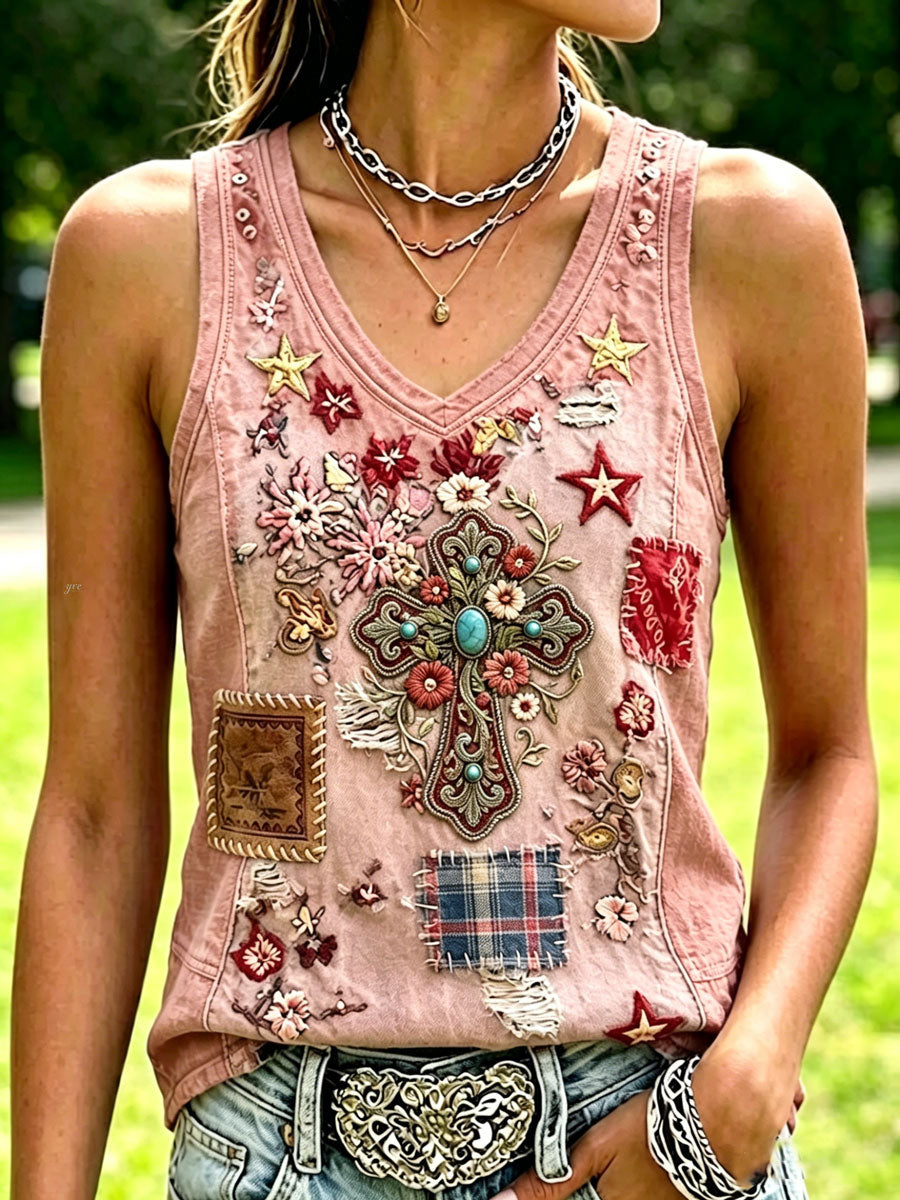 Women'S Western Style Faith Sleeveless T-Shirt