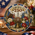Amerika 250 Acryl-Puzzle-Hängeornament – 1776–2026 Patriotischer Sonnenfänger-Dekor