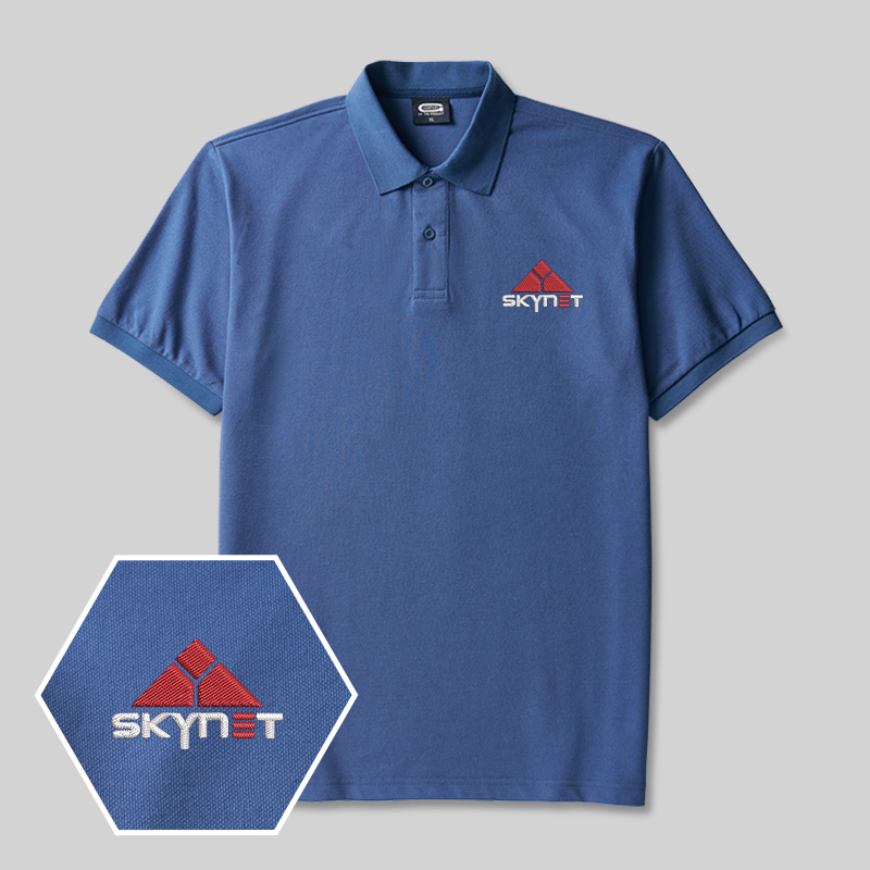 Skynet Core Geek Embroidered Polo Shirt