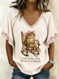 Women's "Jesus Thinks I'm Cute" Printed Casual T-Shirt
