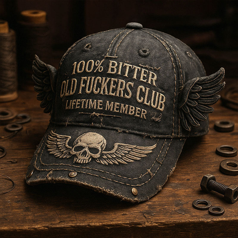 Casquette Imprimée Vintage 100% Bitter Old Fuckers Club Membre à Vie