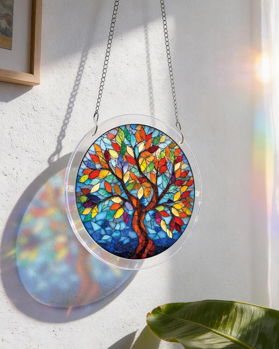 Attrape-soleil en puzzle acrylique – Arbre de verre rayonnant