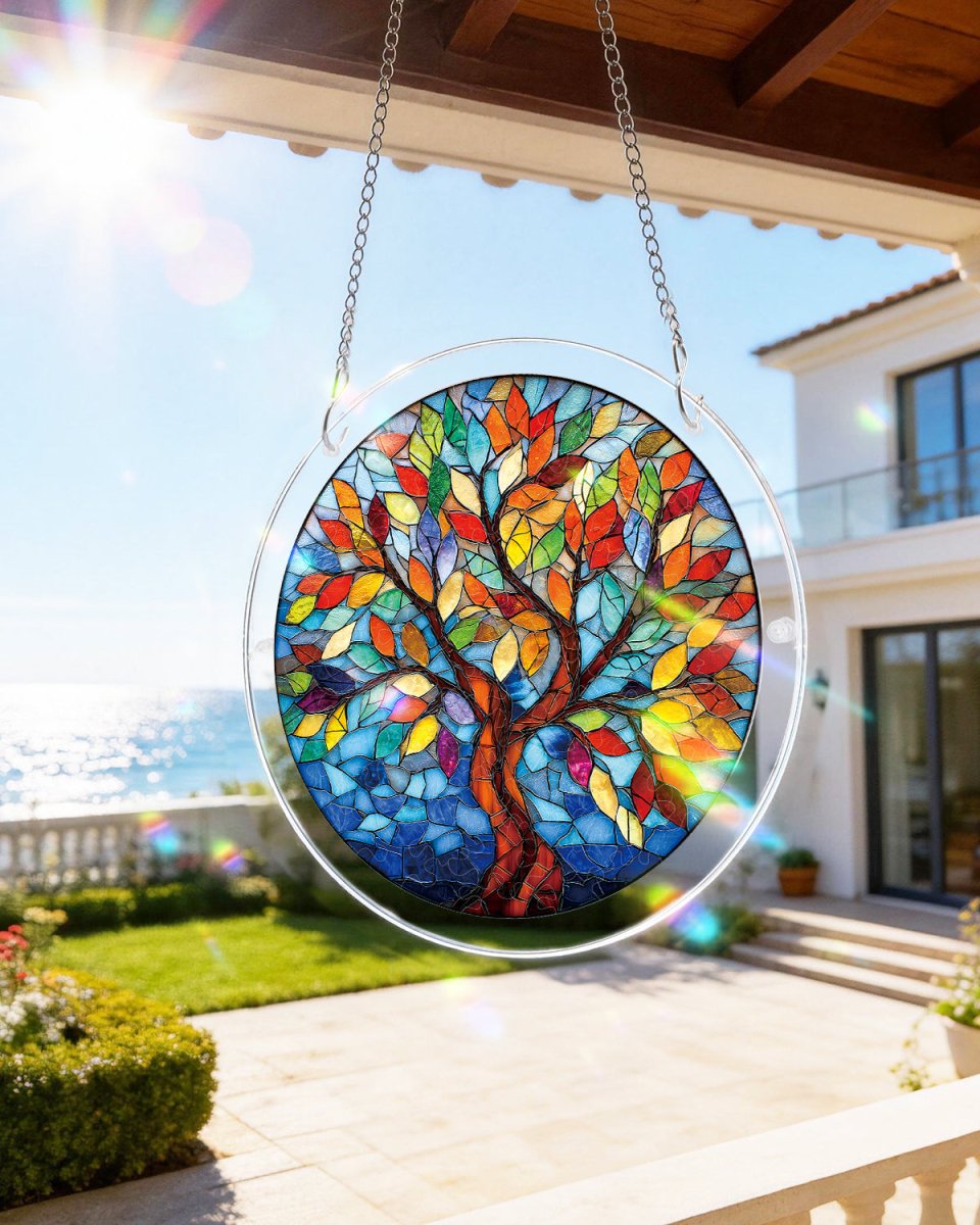 Attrape-soleil en puzzle acrylique – Arbre de verre rayonnant