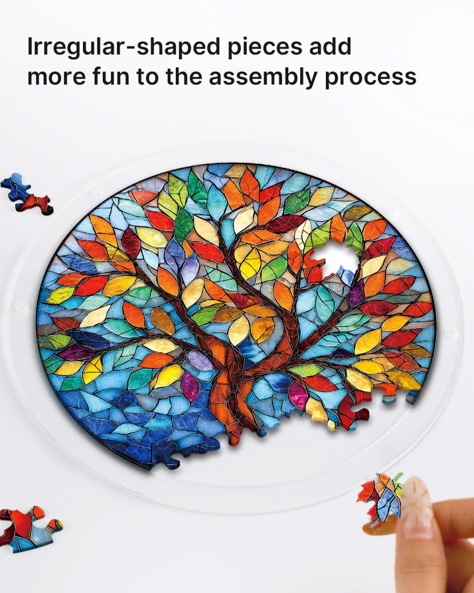 Attrape-soleil en puzzle acrylique – Arbre de verre rayonnant