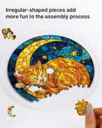 Acryl-Puzzle-Sonnenfänger – Sternenmond-Katze