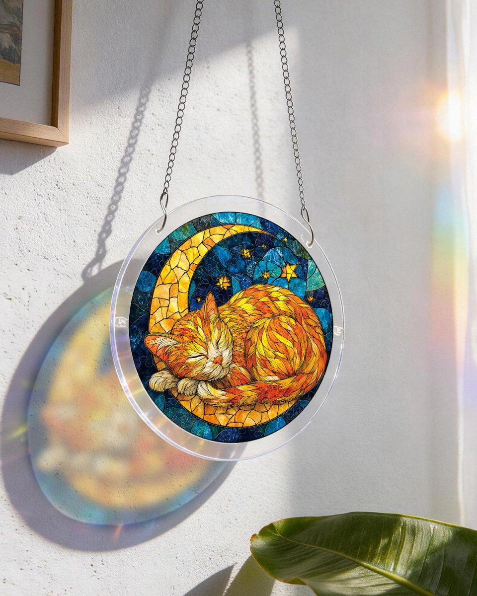Acryl-Puzzle-Sonnenfänger – Sternenmond-Katze