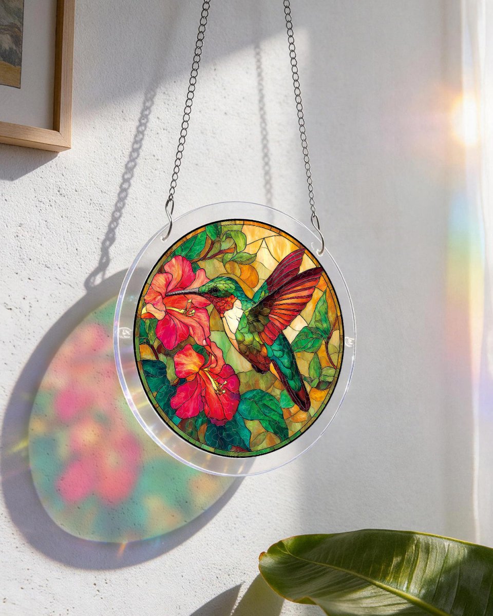 Acryl-Puzzle-Sonnenfänger – Kolibri „Smaragdflamme“