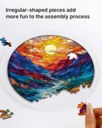 Acrylic Jigsaw Puzzle Suncatcher - Glazed Mountain Moon