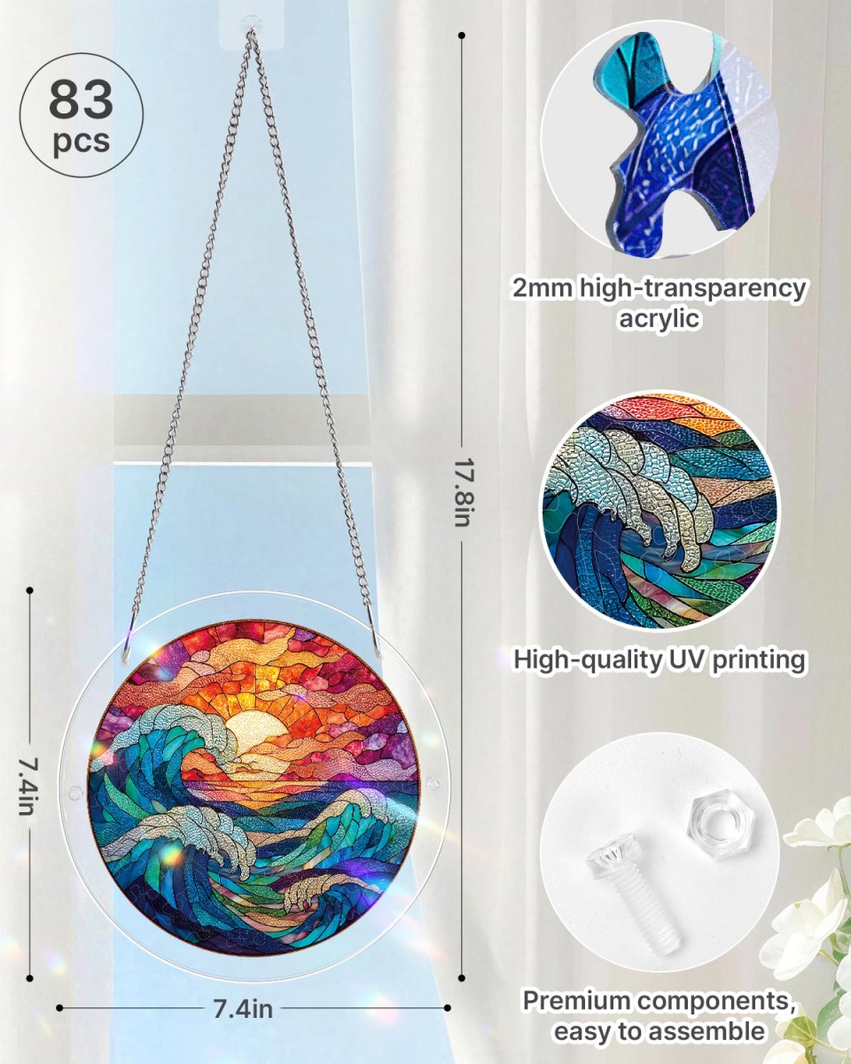Acrylic Jigsaw Puzzle Suncatcher - Chasing the Sun Sea
